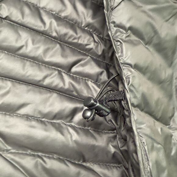 Athleta Puffer Vest So Down Asymmertrical Black Medium Down Feathers Full-Zip - Picture 9 of 14